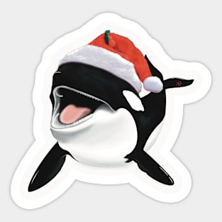 Orca Drawing Christmas Gift Sticker